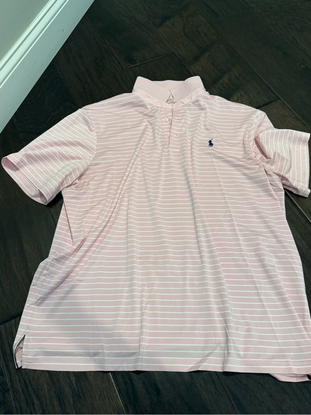 Polo by Ralph Lauren Light Pink & White Striped Short-Sleeve Polo